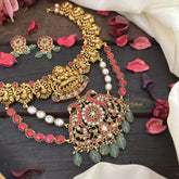 Vriksham Lakshmi Peacock With Dual Peacock Jadau Kundan Pendant Short Neckpiece-J2966